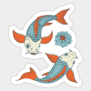 Japanese Yin-Yang Koi Fish Sticker